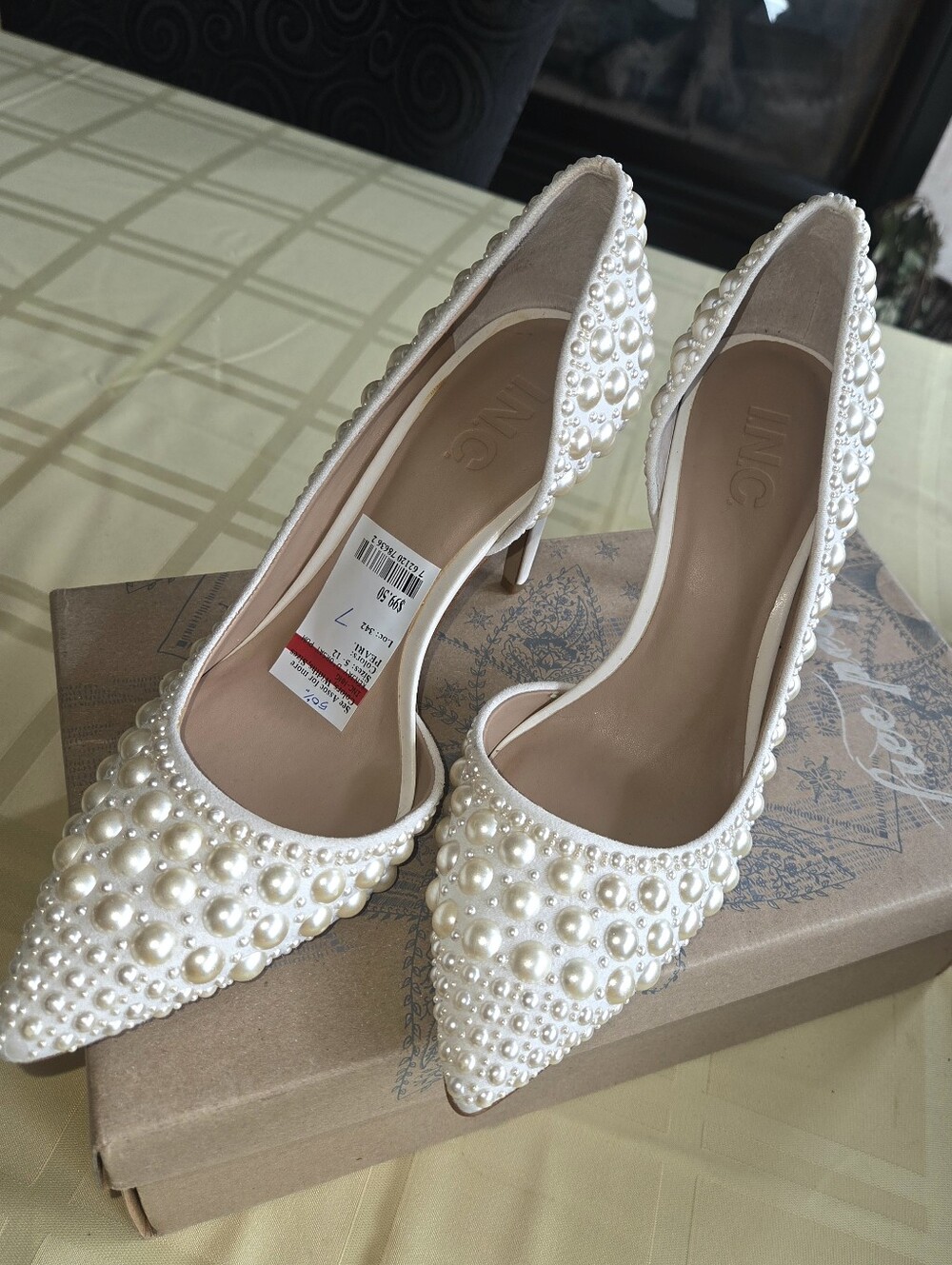 Pearl DeOrsay Bone Pumps